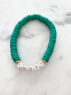 Heishi Color Pop Bracelet Kelly Green(Lucky)