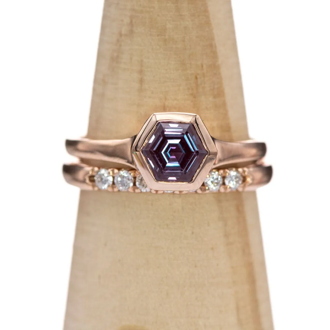 Hexagon Cut Lab Created Alexandrite Gemstone