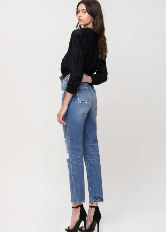 Hollow Super High Rise Mom Jean