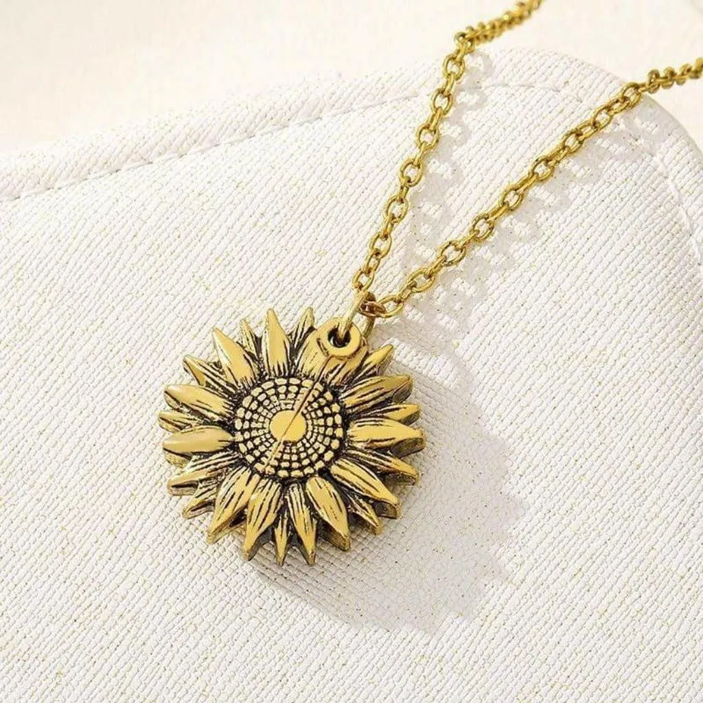 Holy Grail Sunflower GOLD Pendant Necklaces