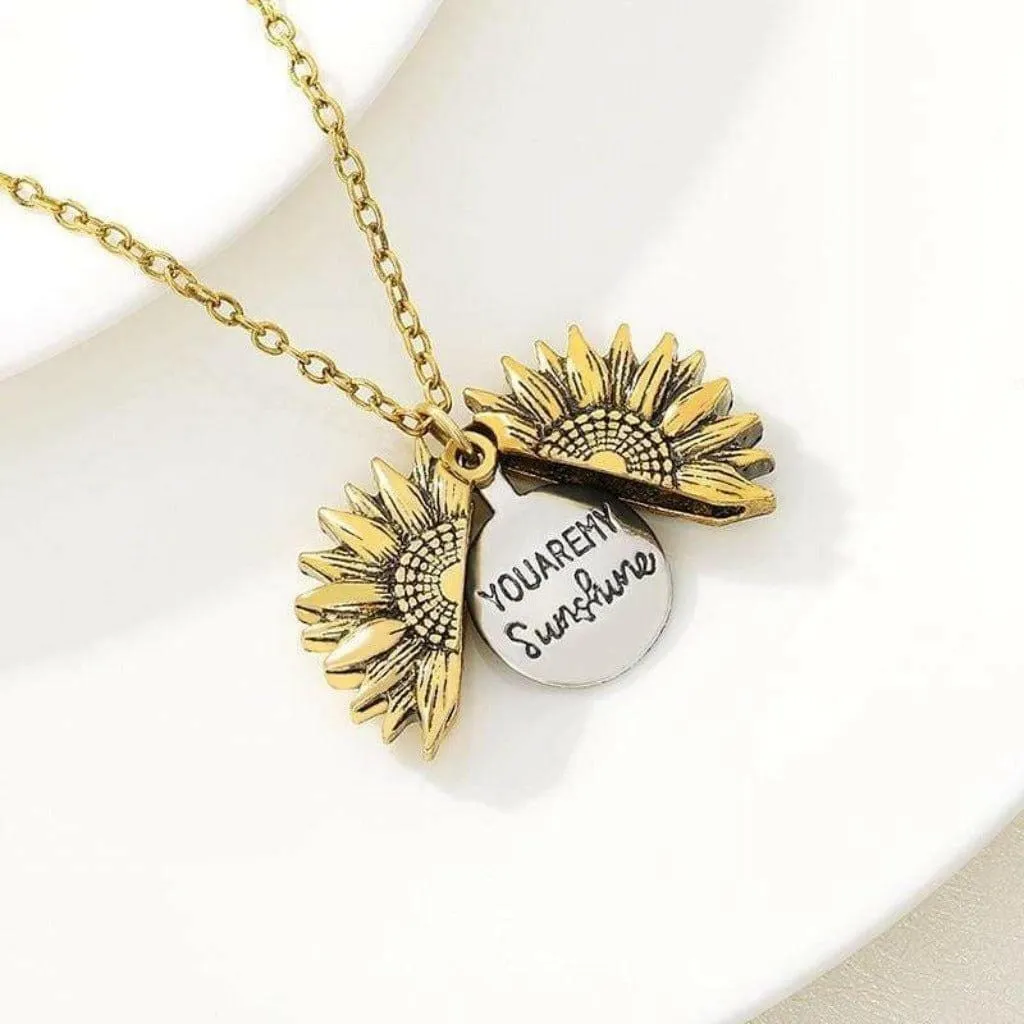 Holy Grail Sunflower GOLD Pendant Necklaces