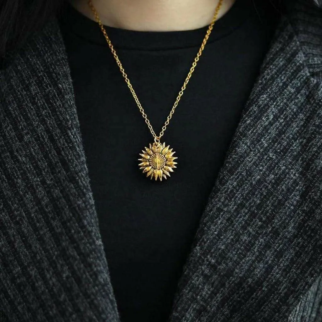 Holy Grail Sunflower GOLD Pendant Necklaces