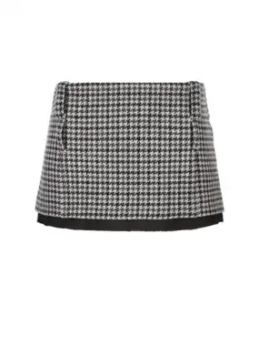 Houndstooth wool mini skirt 270748