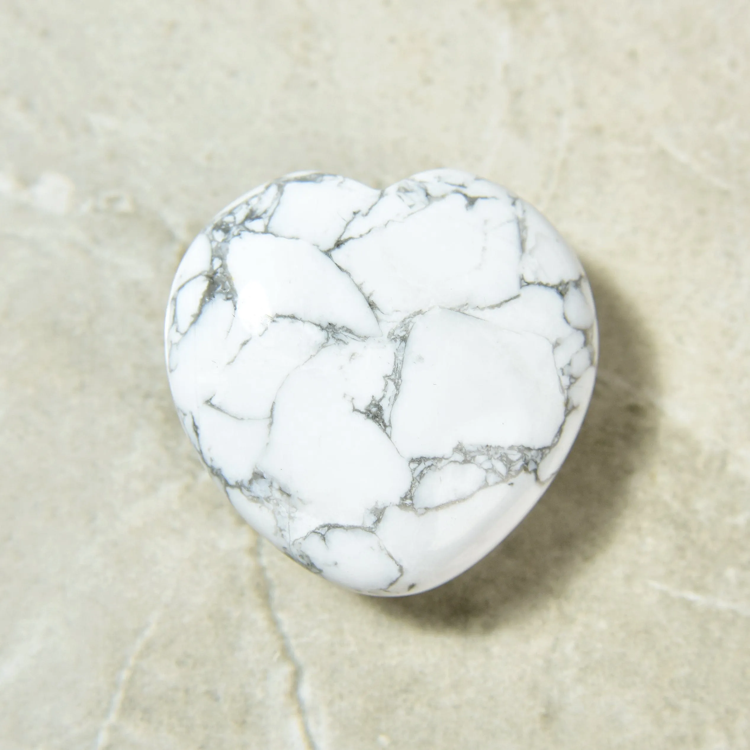 Howlite Heart Carving