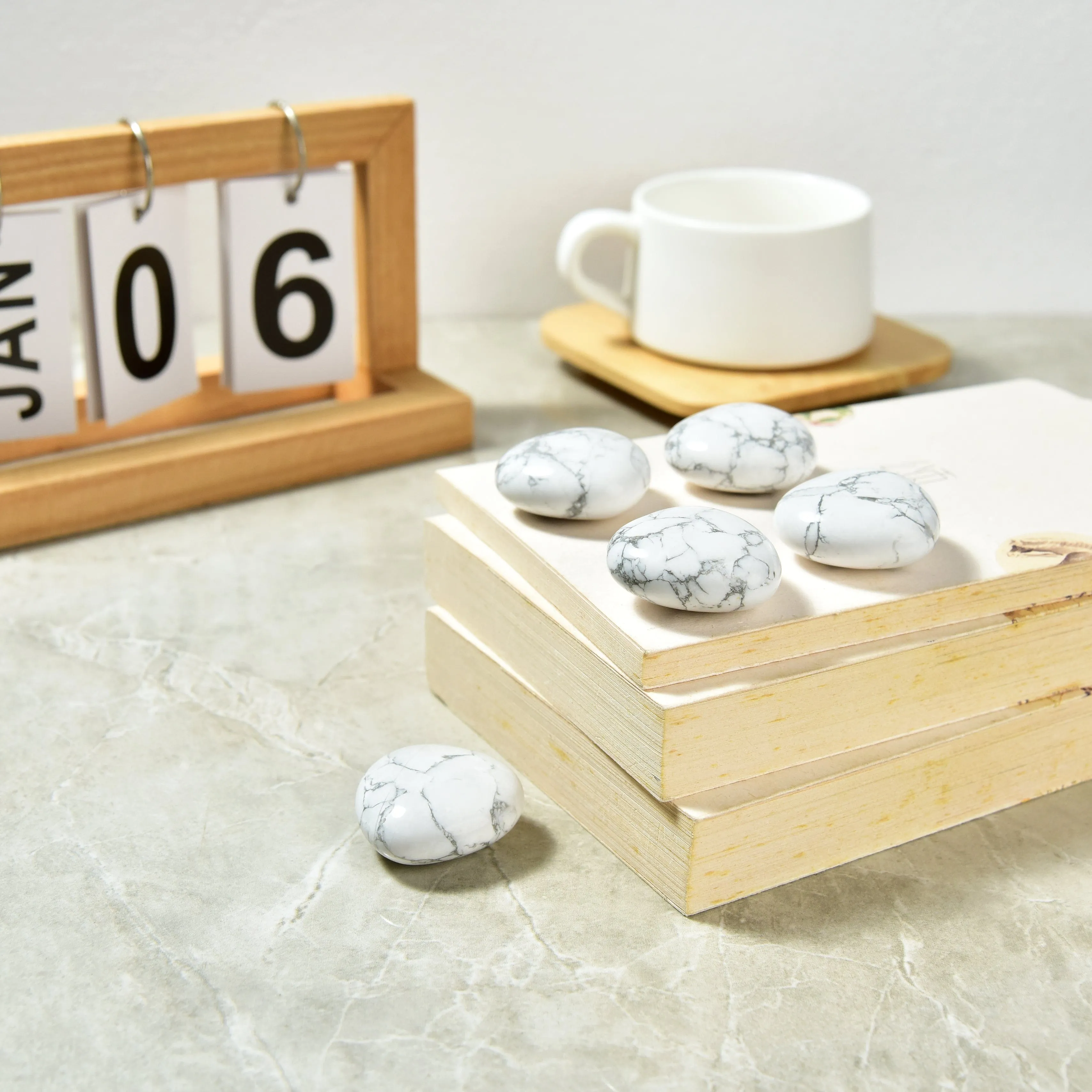 Howlite Heart Carving