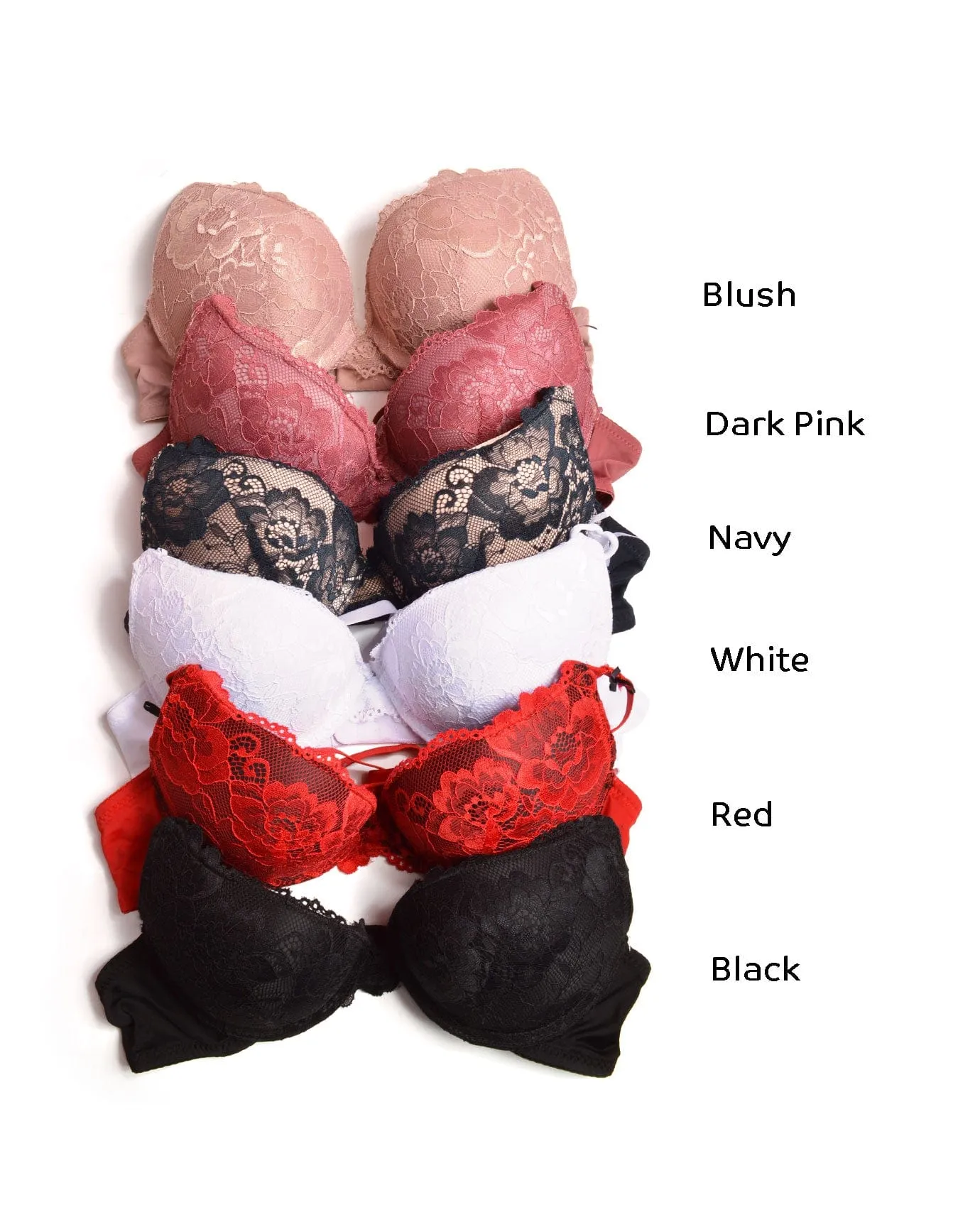 ILumie Floral Lace Double Push Up Bra