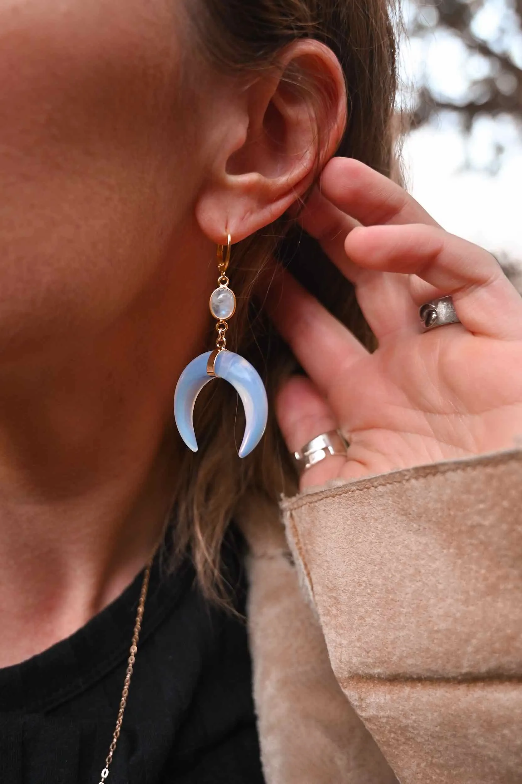 Inner Peace Opalite & Moonstone Earrings