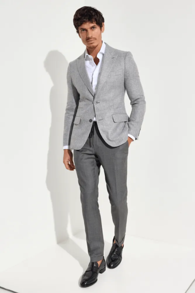 Jonah Blazer - Grey & White Basketweave