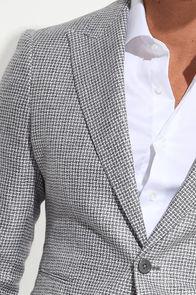 Jonah Blazer - Grey & White Basketweave