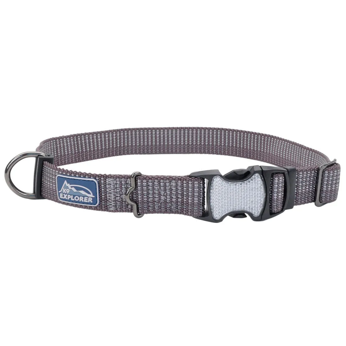 K9 Explorer Brights Reflective Adjustable Dog Collar, Grey X-Small