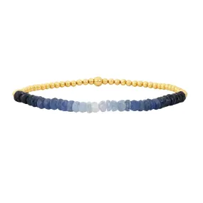 Karen Lazar  - 2mm Yellow Gold Filled Bracelet with Blue Sapphire Ombré