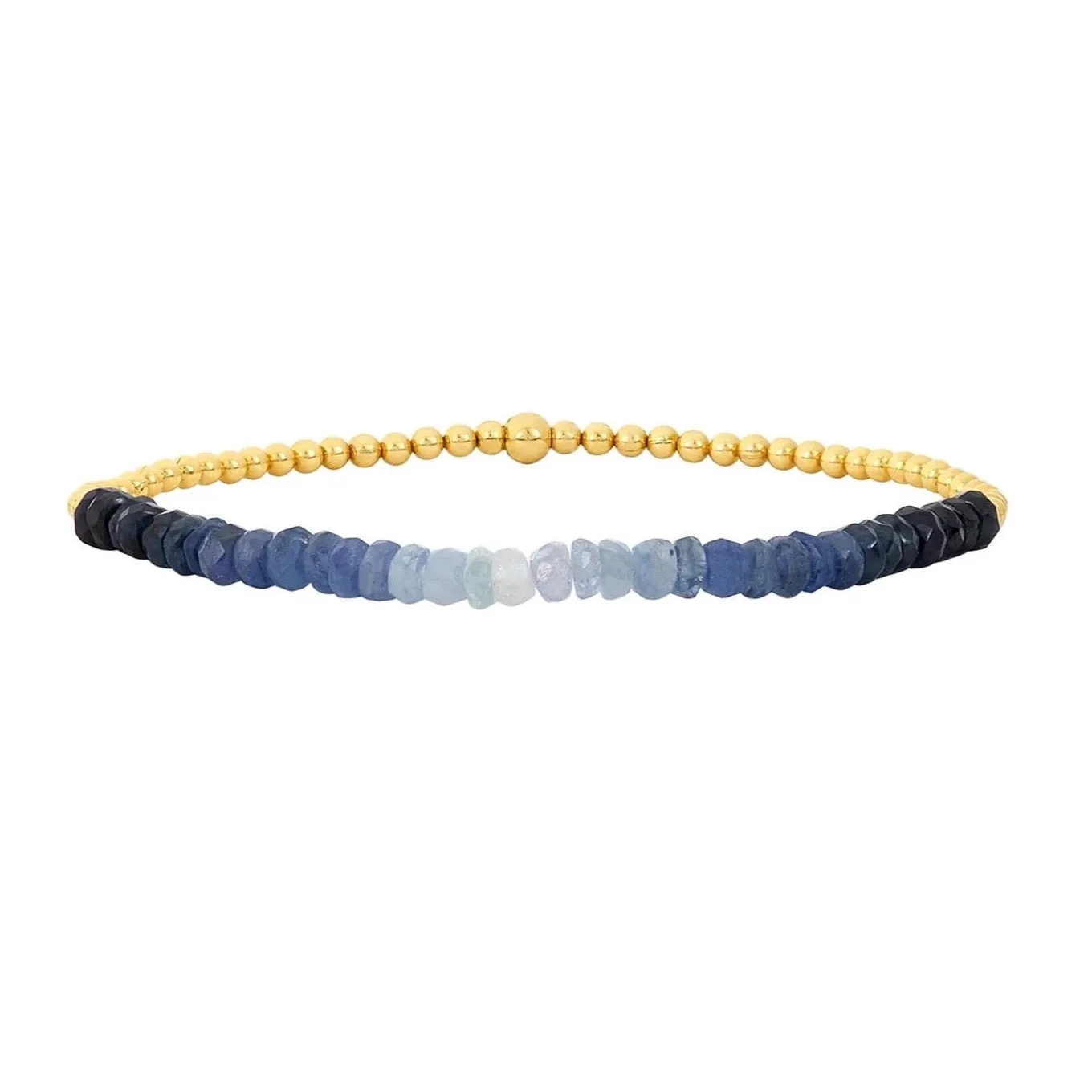 Karen Lazar  - 2mm Yellow Gold Filled Bracelet with Blue Sapphire Ombré