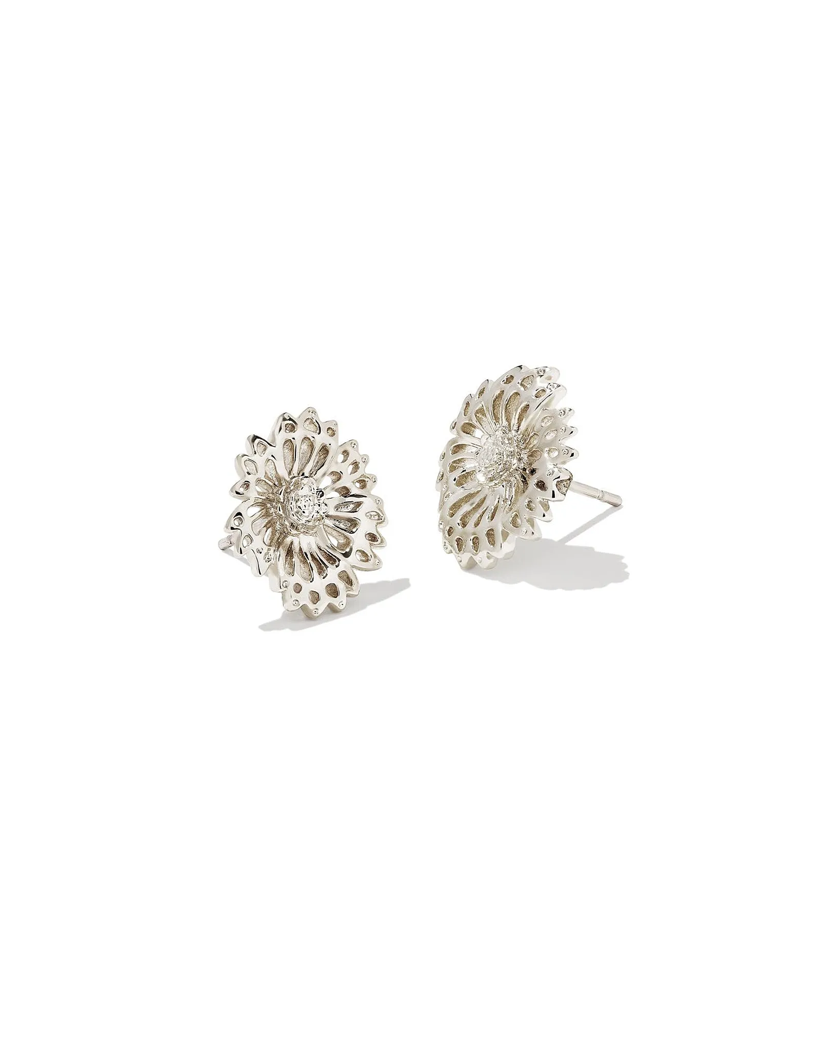 Kendra Scott Brielle Flower Stud Earrings in Rhodium Plated