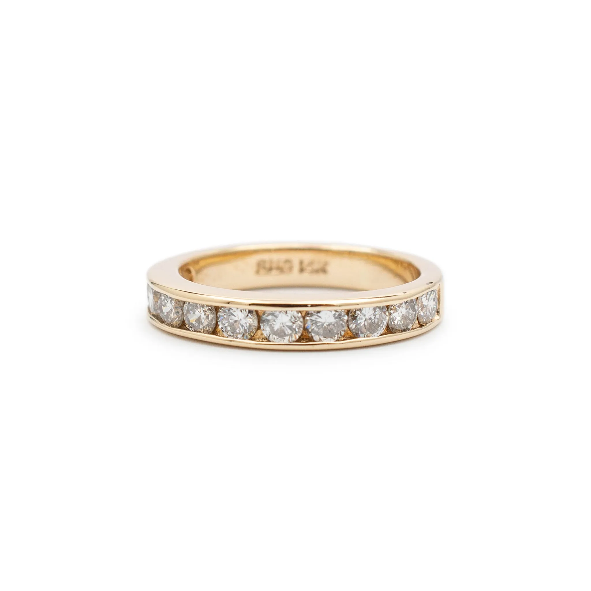 Ladies 14K Yellow Gold Diamond Channel Wedding Band