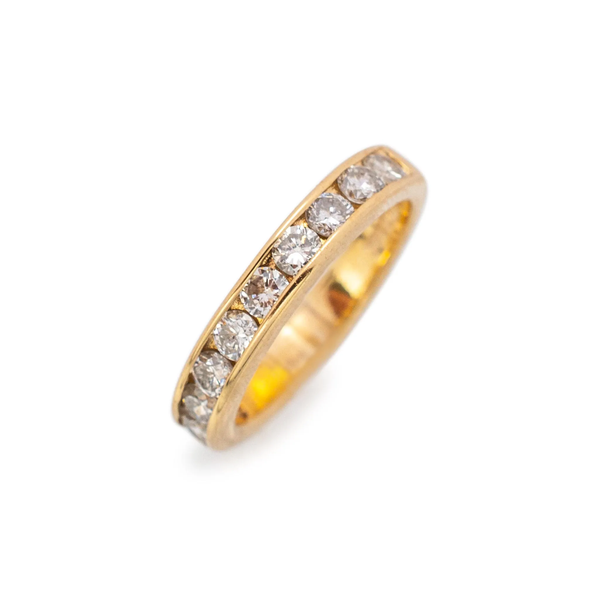 Ladies 14K Yellow Gold Diamond Channel Wedding Band