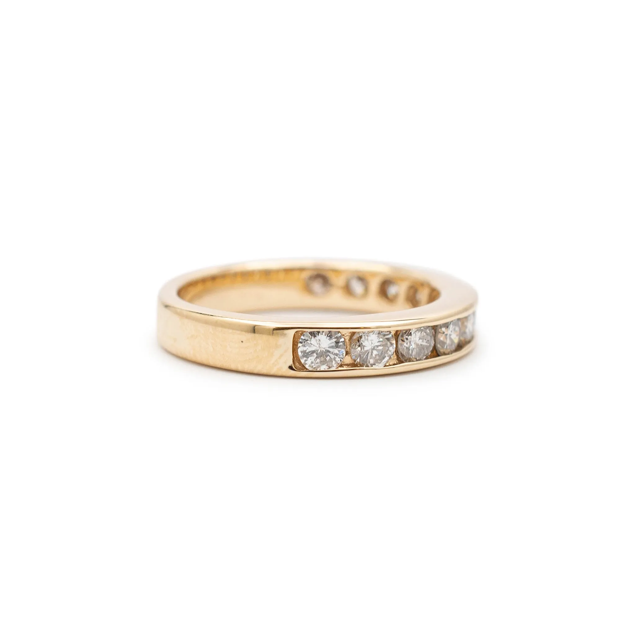 Ladies 14K Yellow Gold Diamond Channel Wedding Band