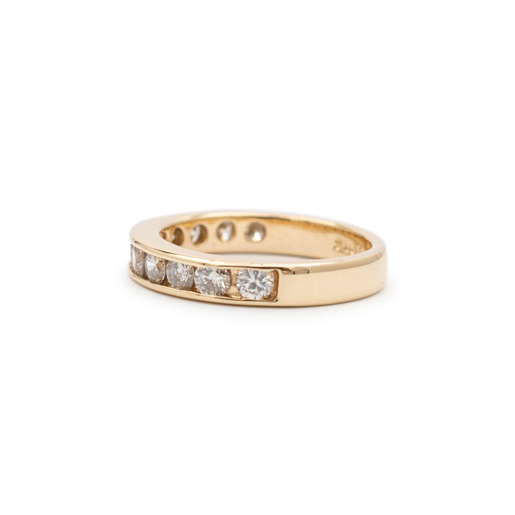 Ladies 14K Yellow Gold Diamond Channel Wedding Band