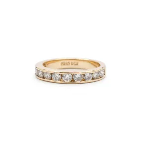 Ladies 14K Yellow Gold Diamond Channel Wedding Band