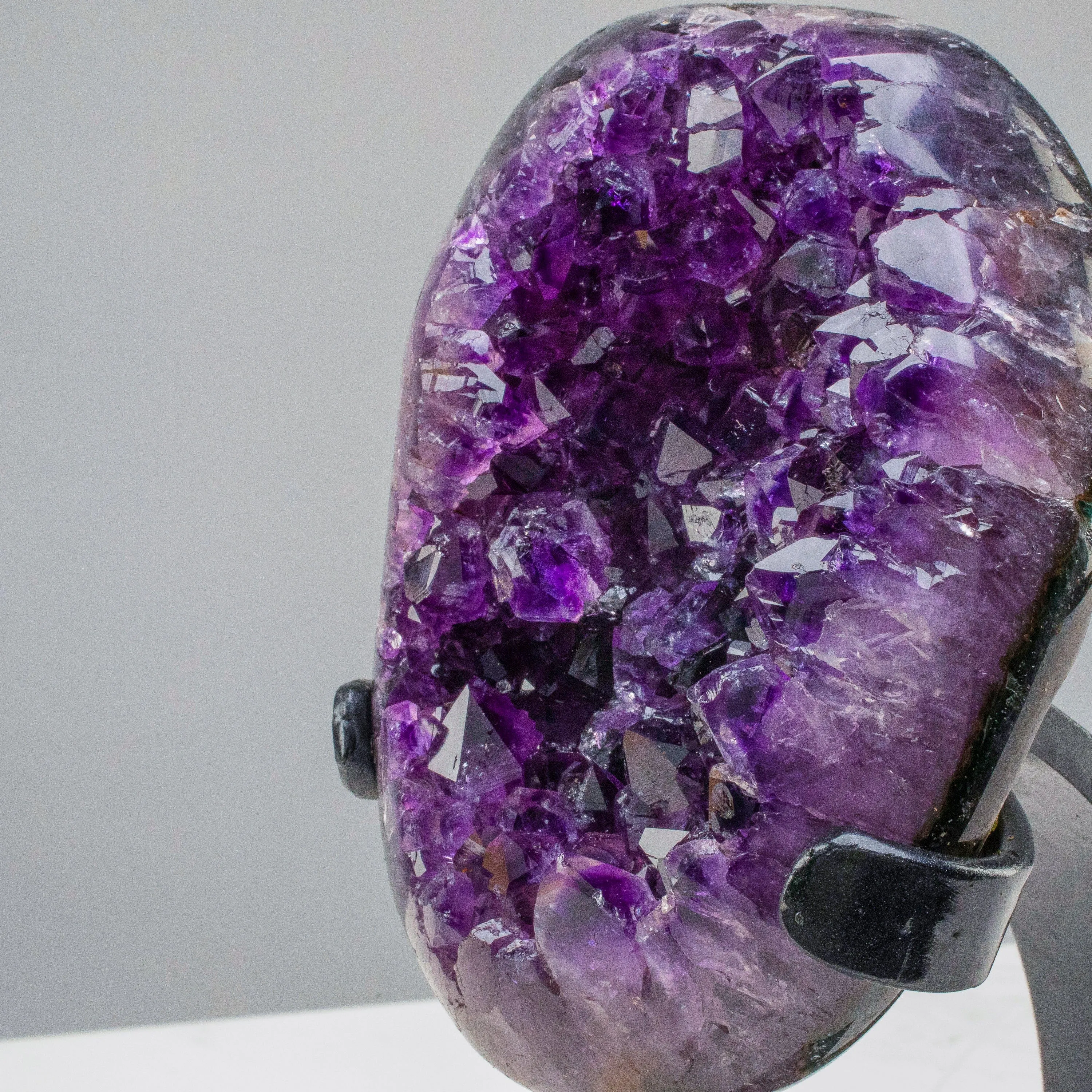 Large Uruguayan Amethyst Geode on Custom Stand - 10 / 5.5 lbs - AAA Grade