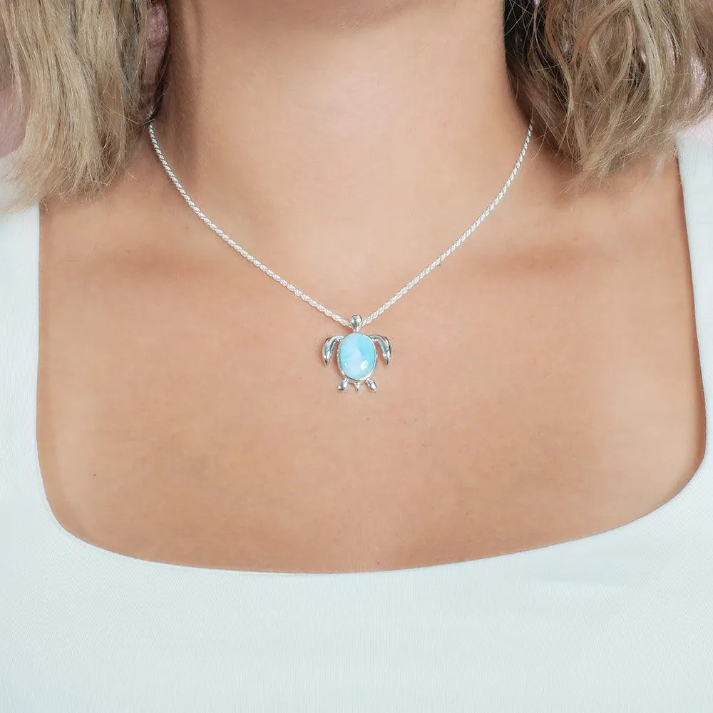 Larimar Poipu Honu Pendant