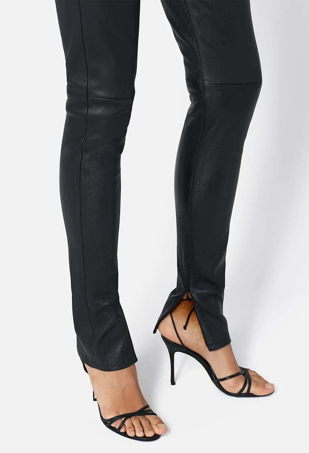 Leather Ryder Hi Rise Skinny / Black