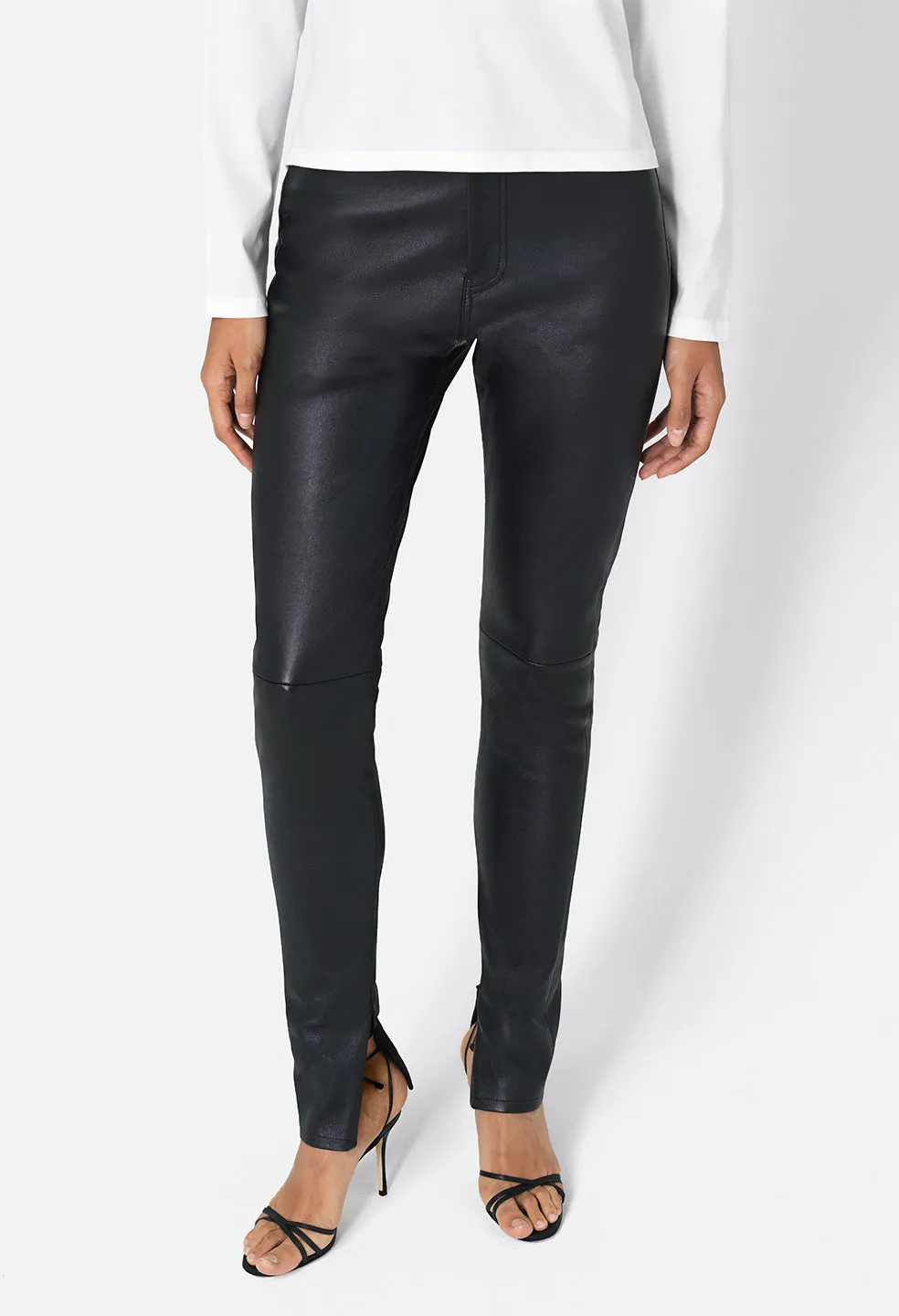 Leather Ryder Hi Rise Skinny / Black