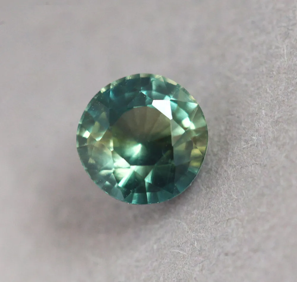 Loose 1.39 Ct Round Yellow Green And Teal Sapphire