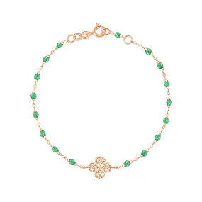 Lucky Clover Classic Gigi Mint diamond Bracelet, Rose Gold, 6.7"