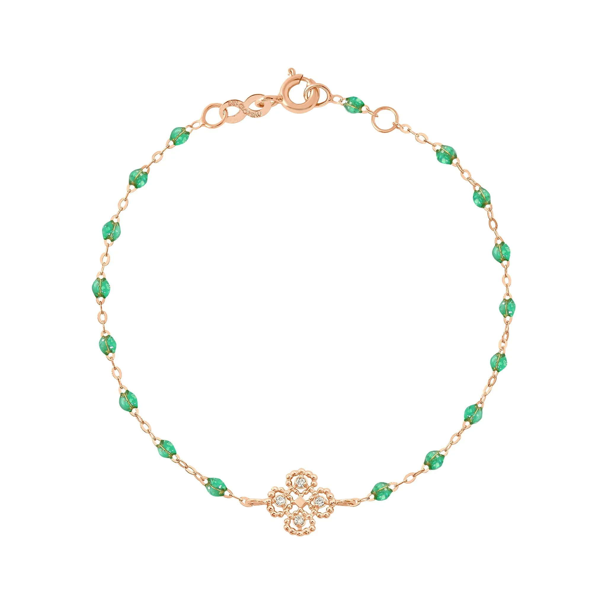 Lucky Clover Classic Gigi Mint diamond Bracelet, Rose Gold, 6.7"