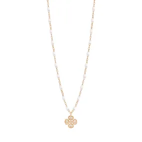 Lucky Clover Classic Gigi White diamond necklace, Rose Gold, 16.5"