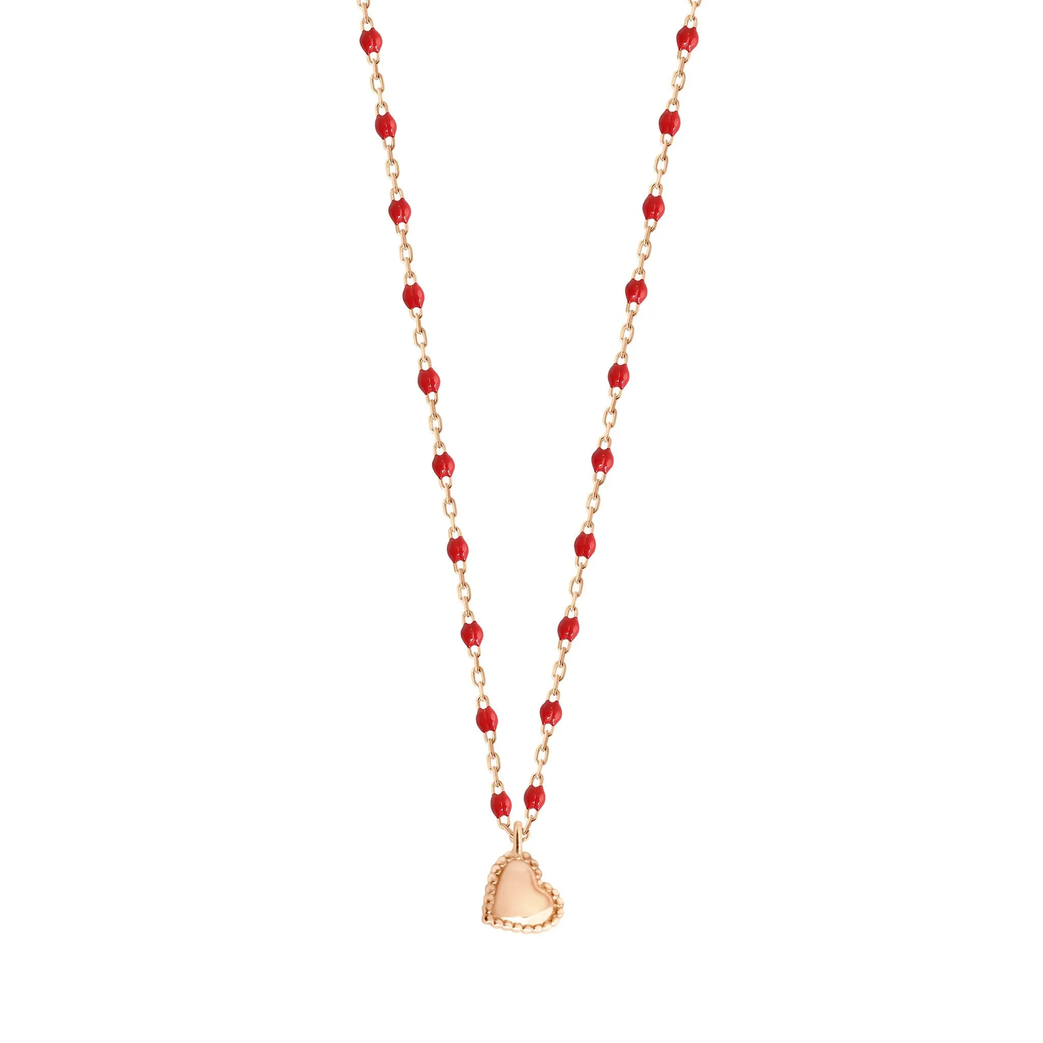 Lucky Heart Mini Gigi Poppy necklace, Rose Gold, 15.7"