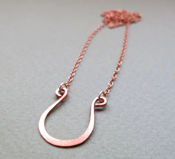 Lucky Horseshoe Copper Pendant Necklace