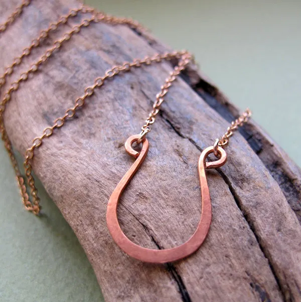 Lucky Horseshoe Copper Pendant Necklace