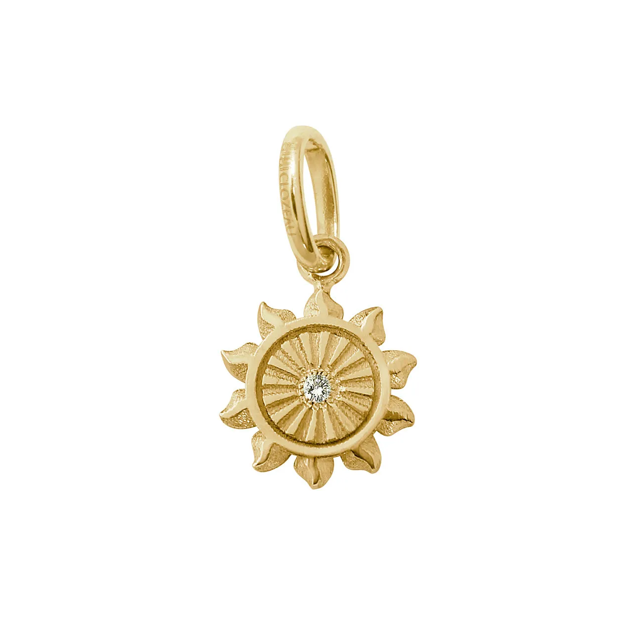 Lucky Sun Diamond Pendant, Yellow Gold