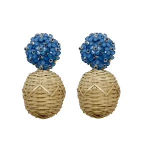 M. Donohue Liz Rattan Ball  Earrings (four colors)