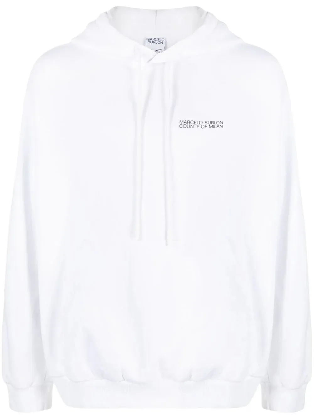 Marcelo Burlon Tempera Cross Over Hoodie White Black