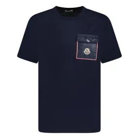 MONCLER FLAP POCKET COTTON T-SHIRT NAVY