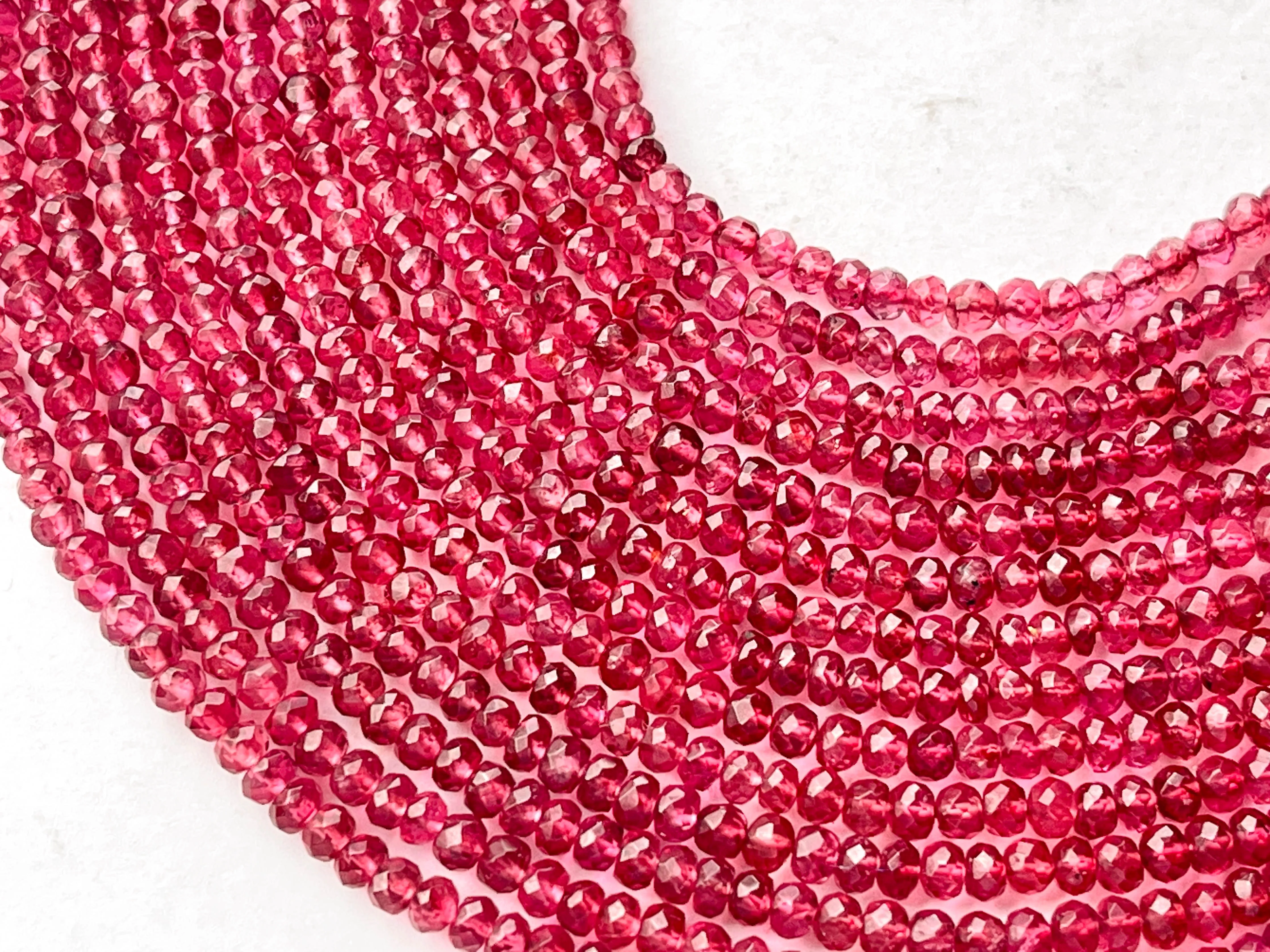 Natural Pink Spinel Gemstone Faceted Rondelle Beads