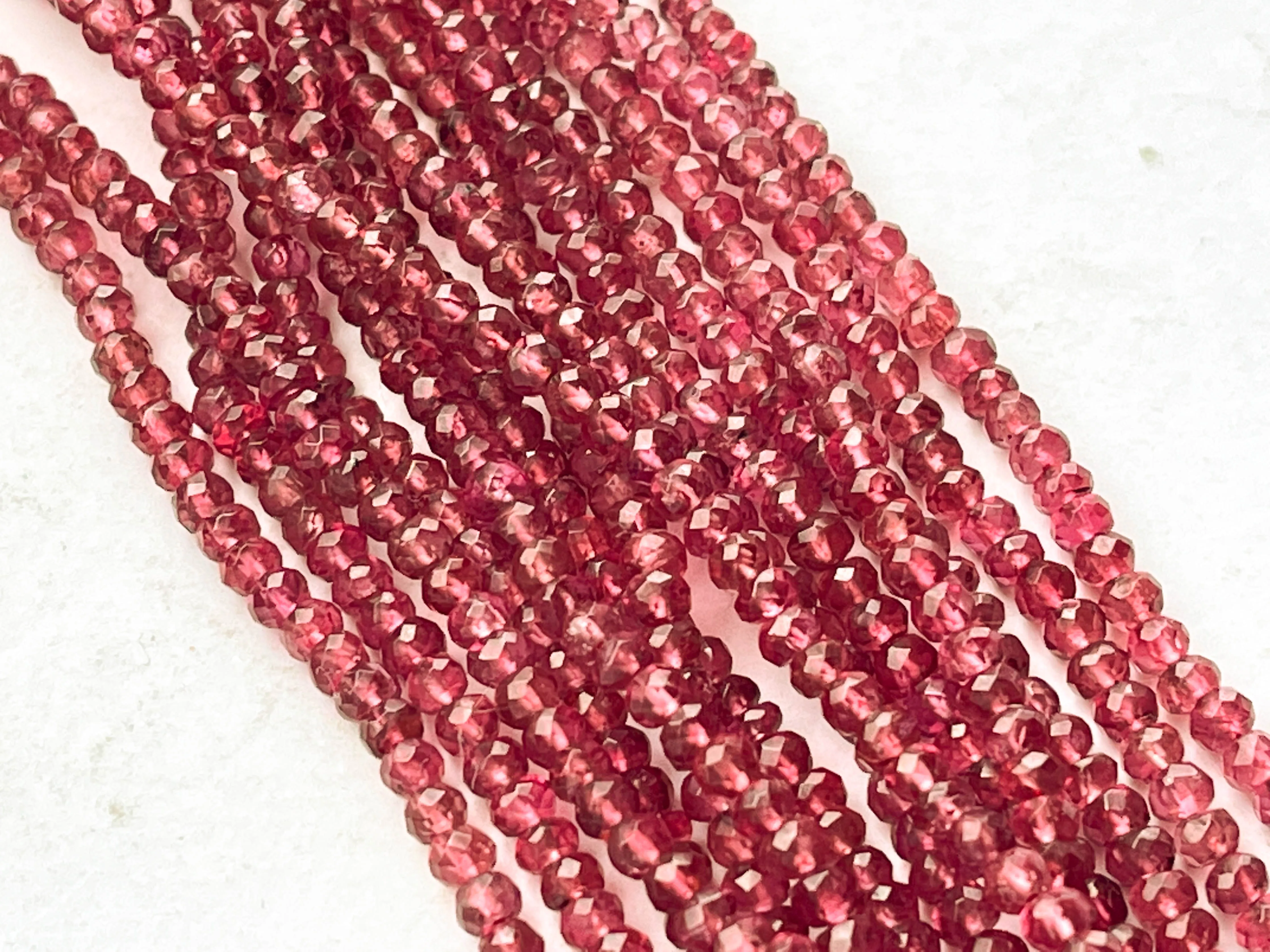 Natural Pink Spinel Gemstone Faceted Rondelle Beads