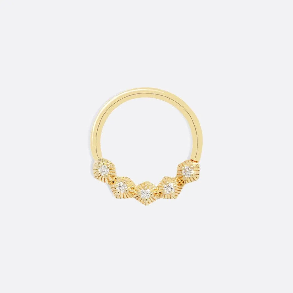 Nova Diamond Seam Ring - 14K YELLOW