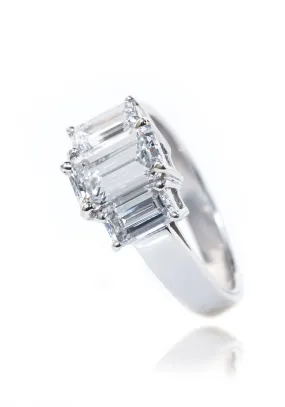 Oster Collection Trinity Emerald Cut Diamond Ring