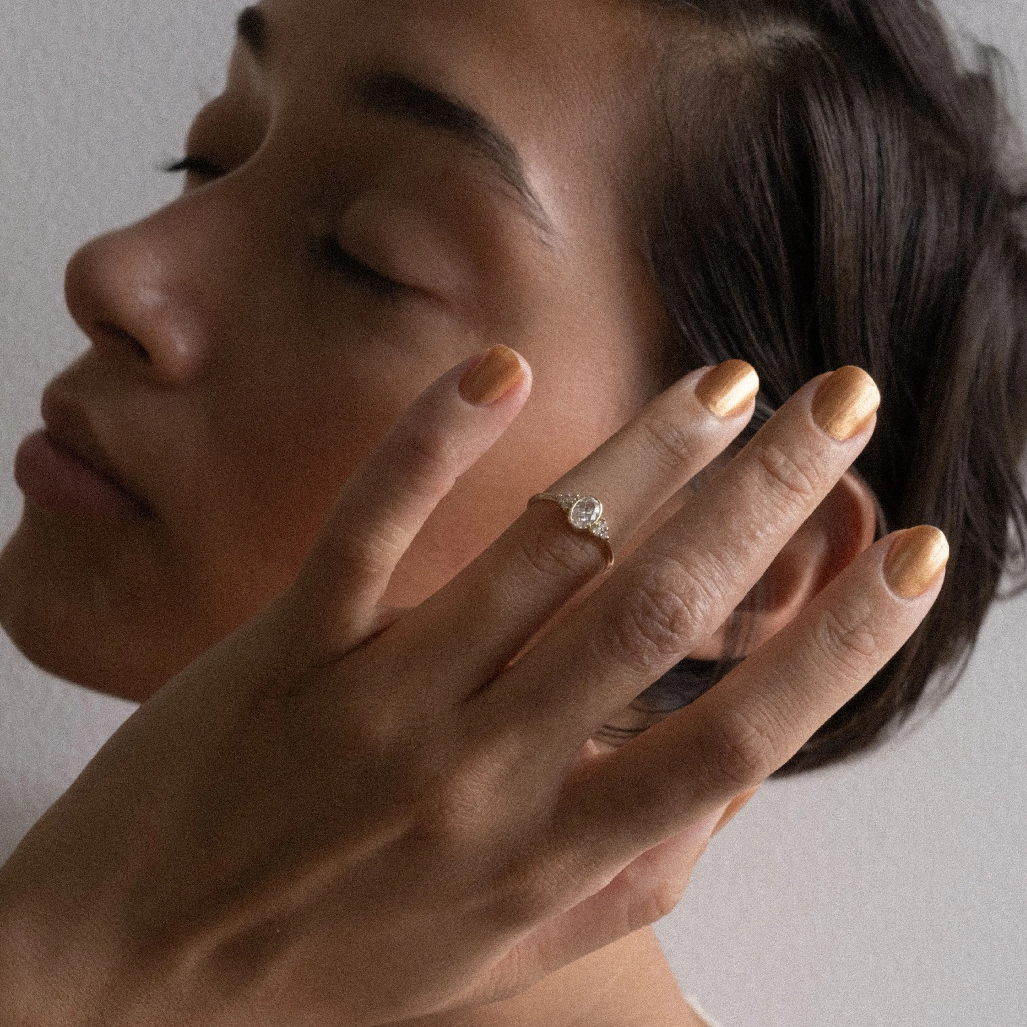 Oval Diamond Cluster Ring