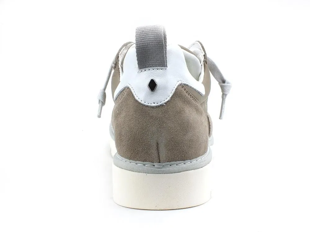 PAN CHIC Low Cut Sneaker Uomo Pelle Nylon Dovegrey White P05M18021TS1