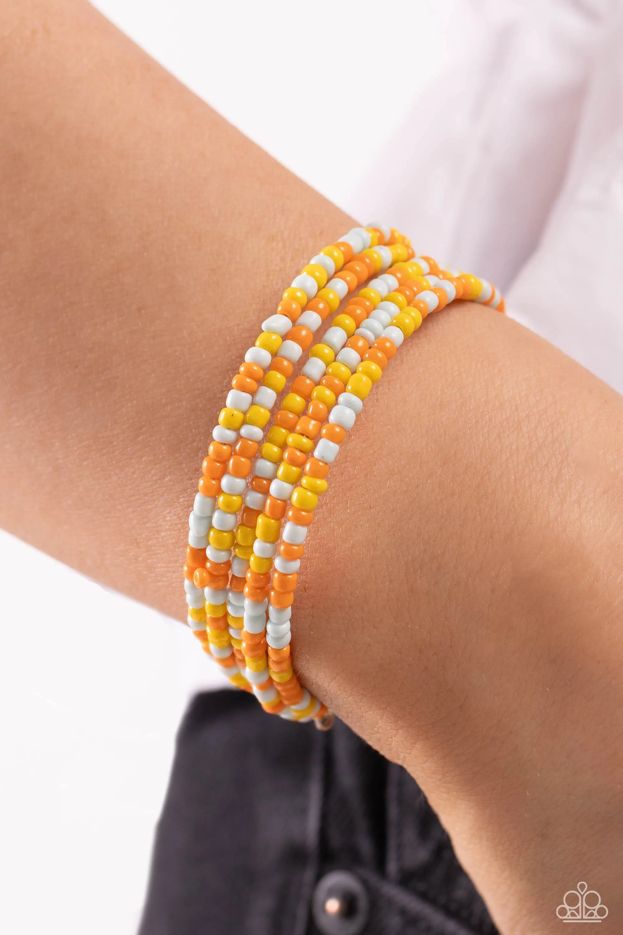 Paparazzi Coiled Candy Yellow Bracelet