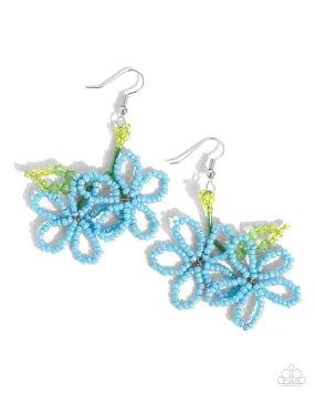 Paparazzi PREORDER Beaded Blooms Blue Earrings