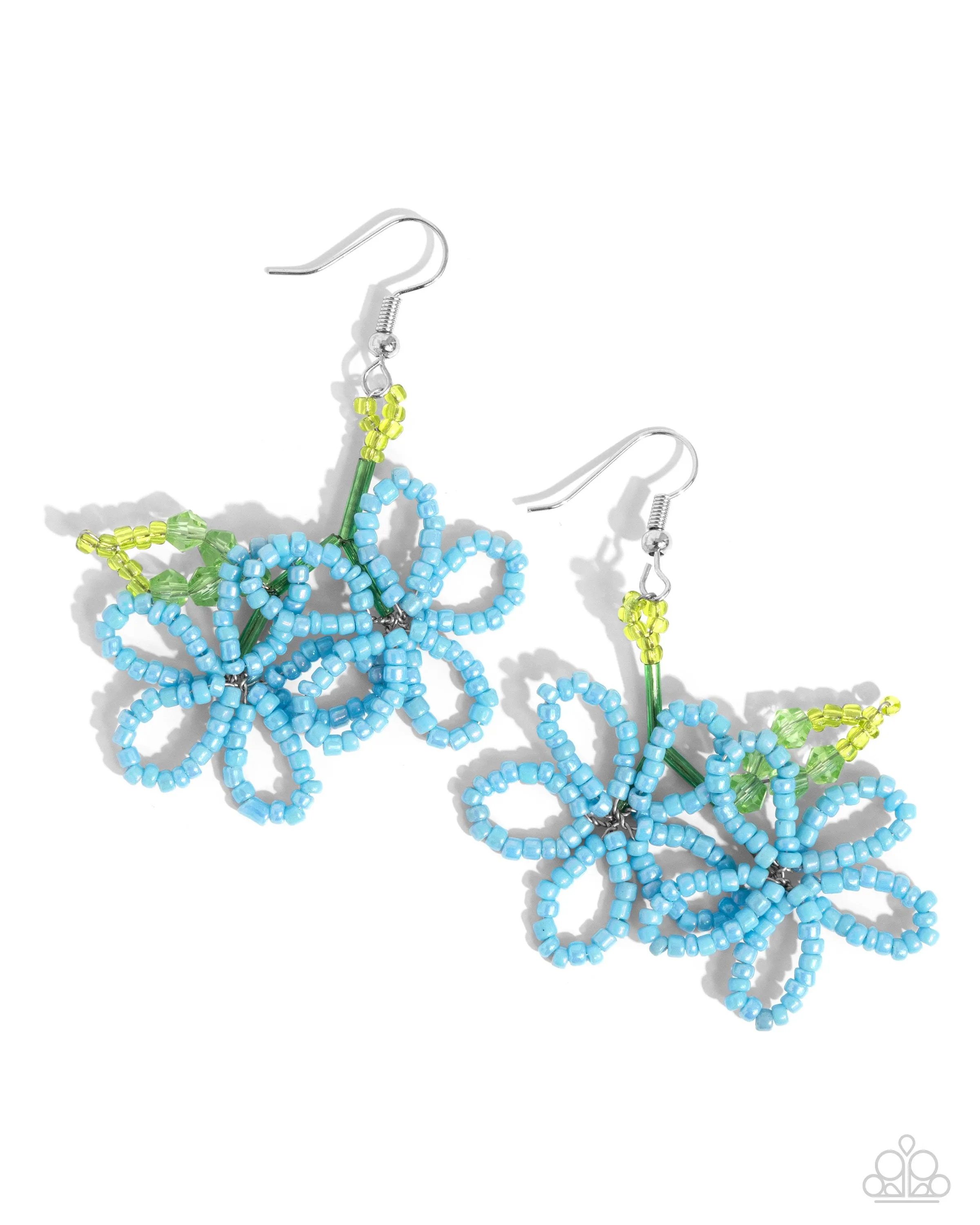 Paparazzi PREORDER Beaded Blooms Blue Earrings