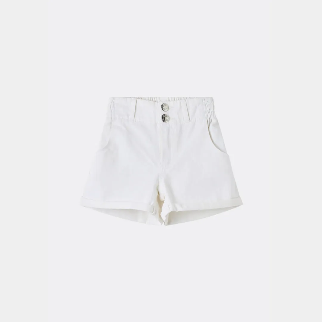 Paperbag Denim Shorts