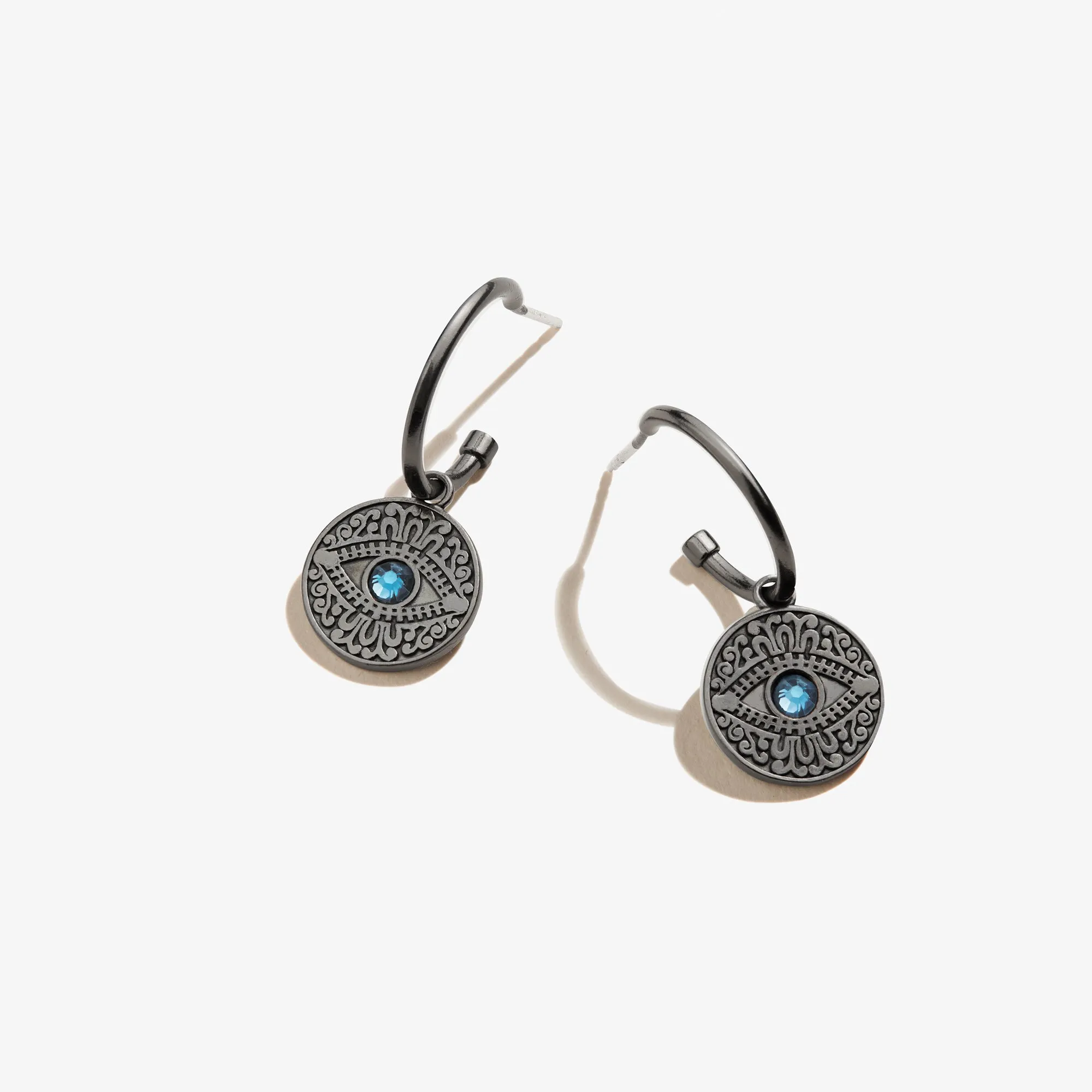 Pavé Evil Eye Huggie Hoop Earrings