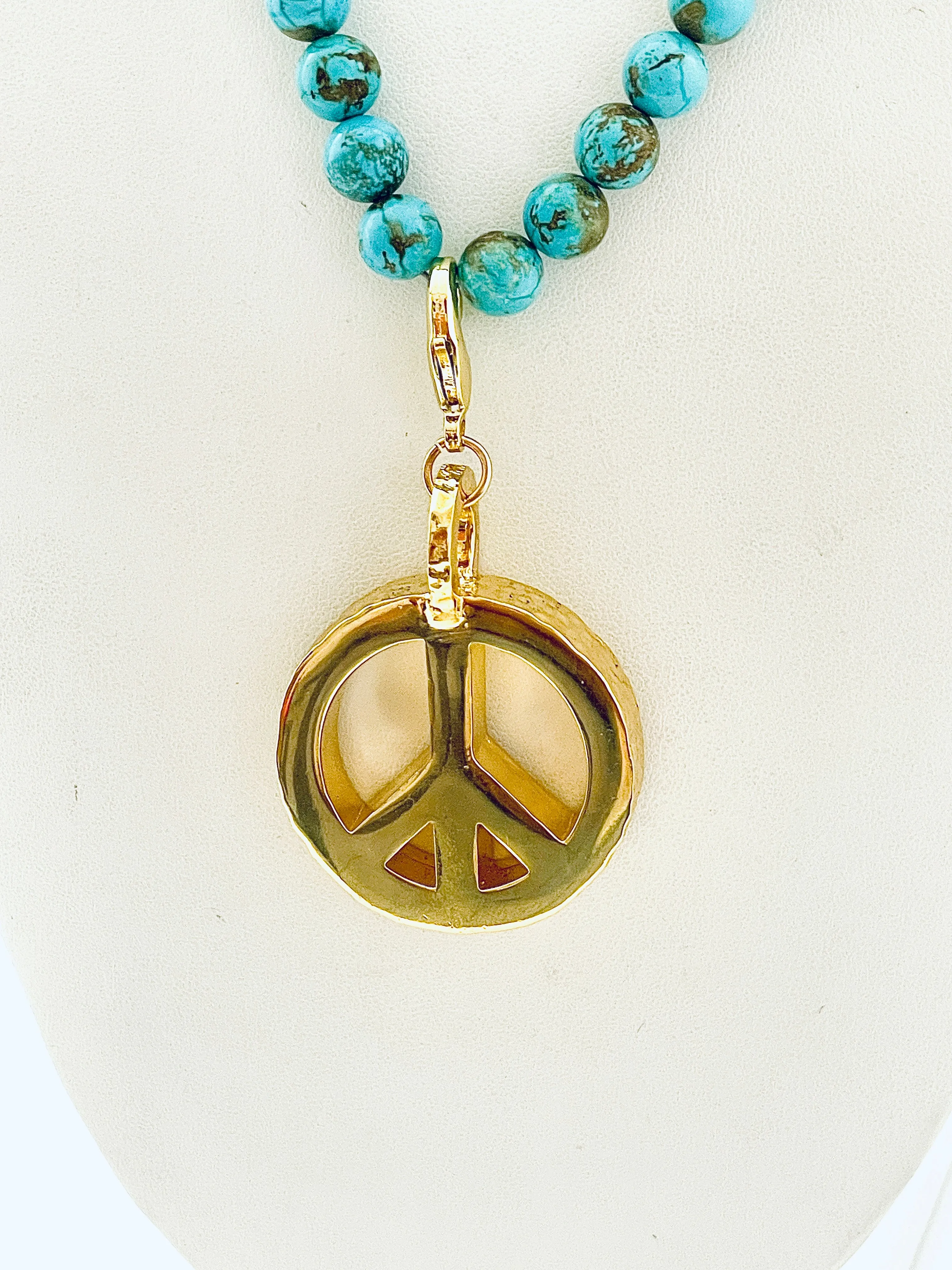 Peace Necklace with Turquoise Beads