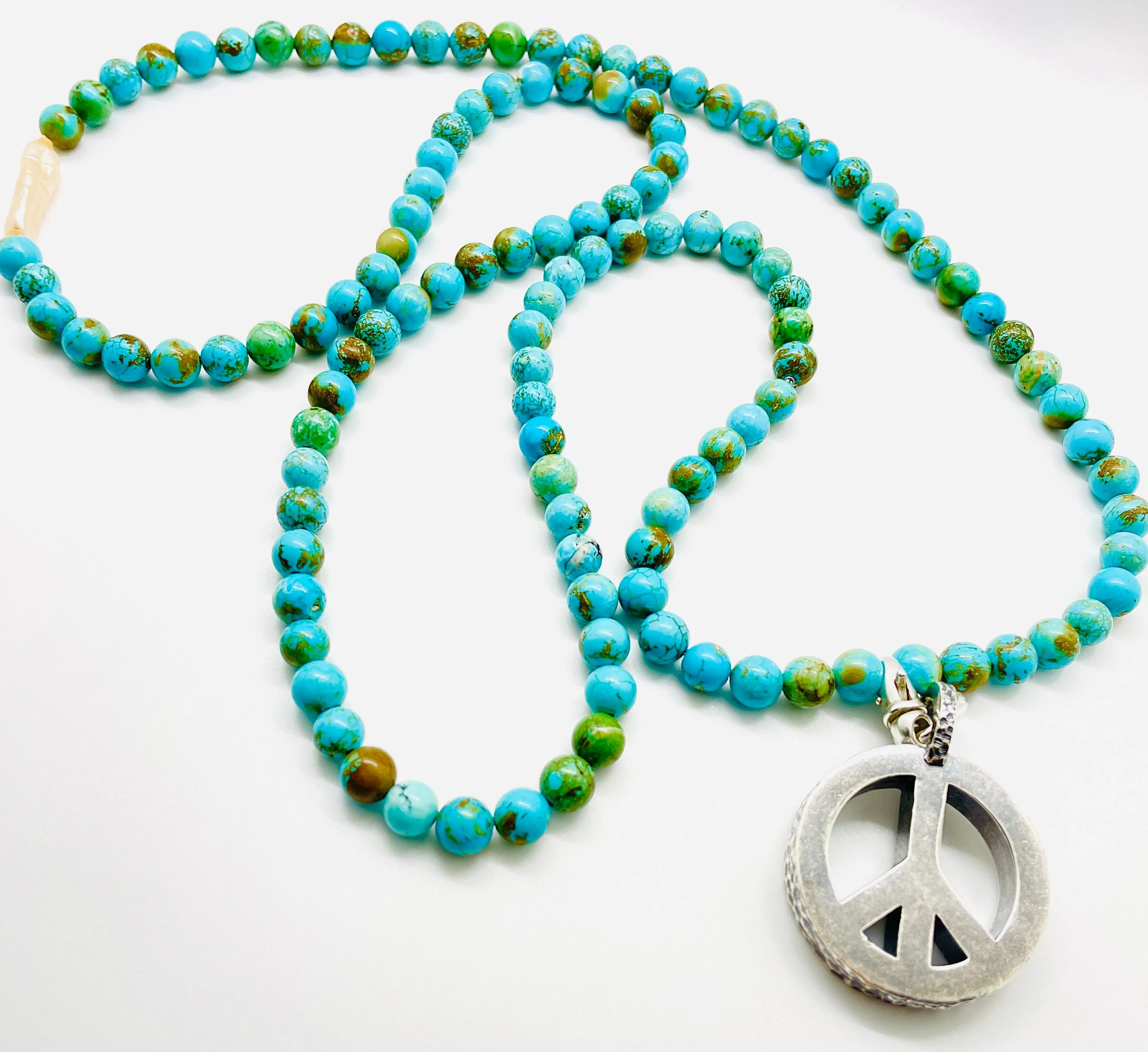 Peace Necklace with Turquoise Beads